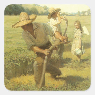 Vintage Farmers, Back to the Farm by NC Wyeth Square Sticker