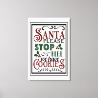 Vintage farmhouse Christmas canvas art red green