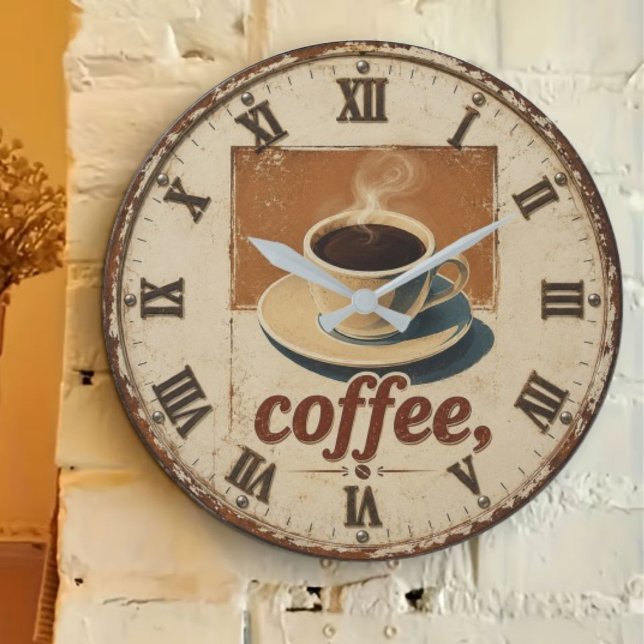 Vintage Farmhouse Coffee Bar Large Clock (Creator Uploaded)