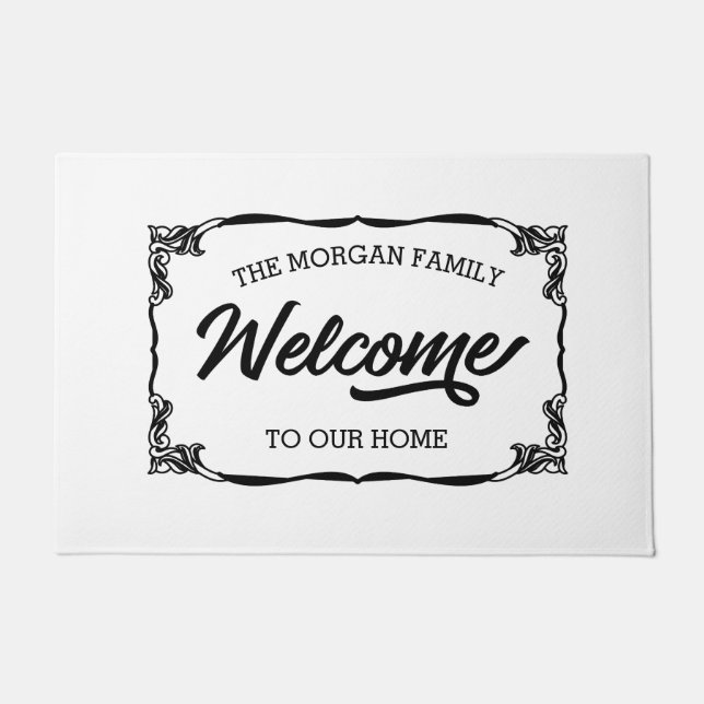 vintage farmhouse family welcome doormat (Front)