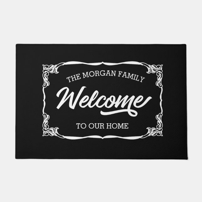 vintage farmhouse family welcome doormat (Front)