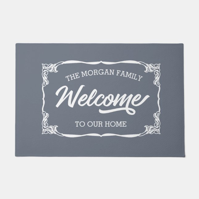 vintage farmhouse family welcome doormat (Front)