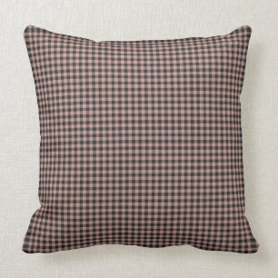 Vintage Farmhouse Gingham/Brown Cushion