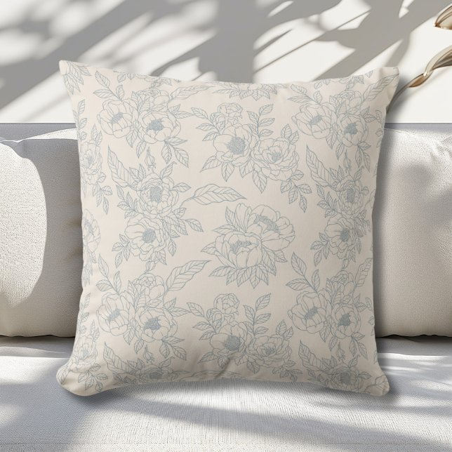 Vintage Farmhouse Homestead Flowers Throw Pillow (Creator Uploaded)