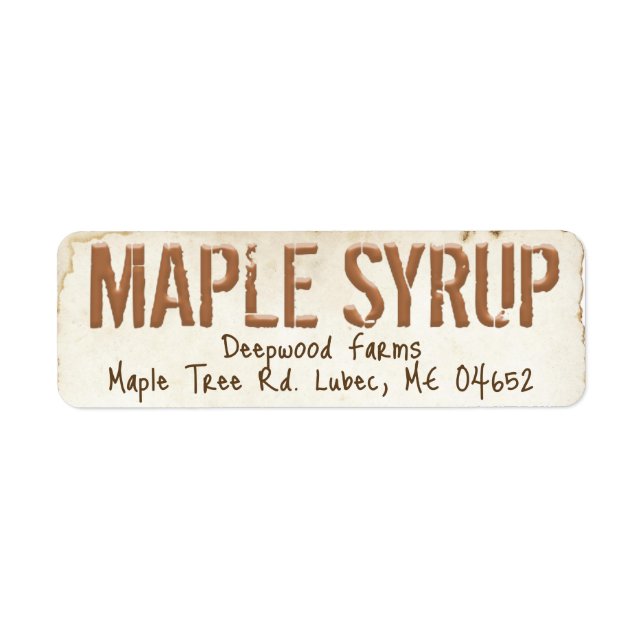 Vintage Farmhouse Maple Syrup Jar Label (Front)
