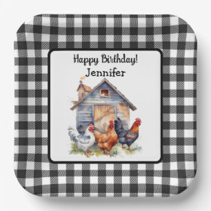 Vintage Farmhouse Style Birthday Paper Plate