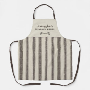 Vintage Farmhouse Ticking Personalised Apron 