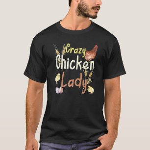 Vintage Farmhouse Watercolour Crazy Chicken Lady T-Shirt