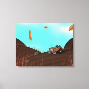Vintage Farming Tractor Canvas Print