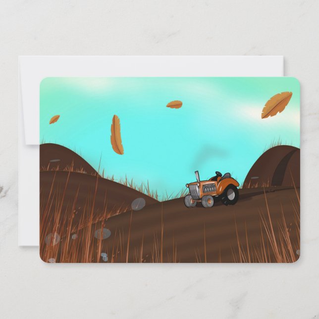 Vintage Farming Tractor Invitation (Front)