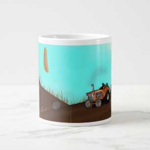 Vintage Farming Tractor Large Coffee Mug