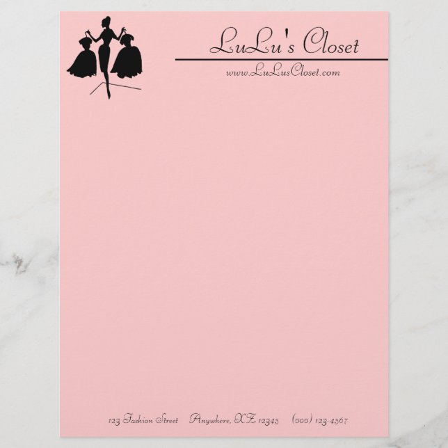 Vintage Fashiion Silhouette Personalised Letterhead (Front)