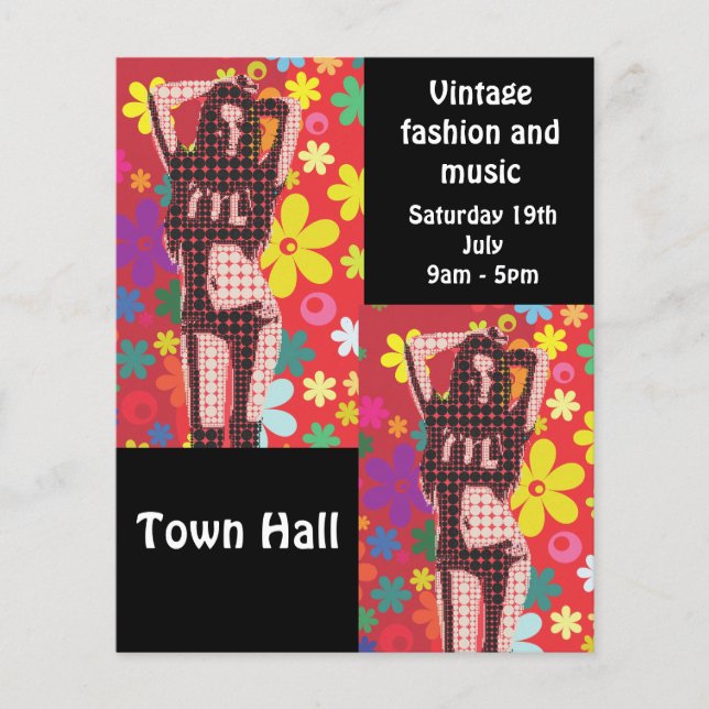 Vintage fashion 60s music retro sale flyers (Front)