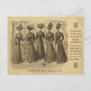 Vintage Fashion Ad Postcard