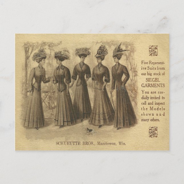 Vintage Fashion Ad Postcard (Front)
