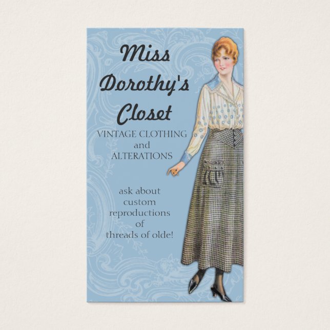 Vintage fashion babe sewing seamstress alterations (Front)