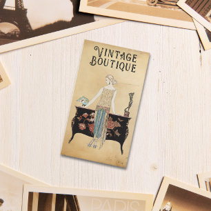 Vintage Fashion Boutique Stylist Business Card