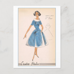 Vintage Fashion Design for Dress, Creators Studios Postcard