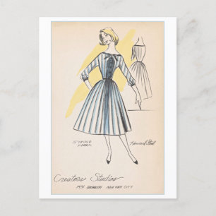 Vintage Fashion Design for Dress, Creators Studios Postcard