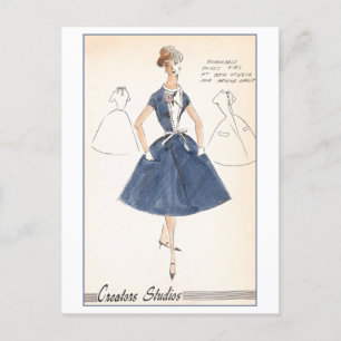 Vintage Fashion Design for Dress, Creators Studios Postcard