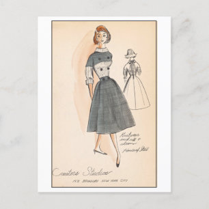 Vintage Fashion Design for Dress, Creators Studios Postcard