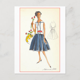 Vintage Fashion Design for Dress, Creators Studios Postcard