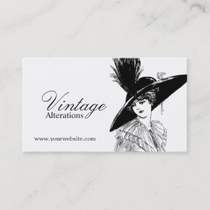 Vintage Fashion Designer Alteration Seamstress Business Card
