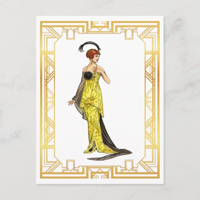 Vintage Fashion Early 1900s Hollywood Gown Postcard (Front)