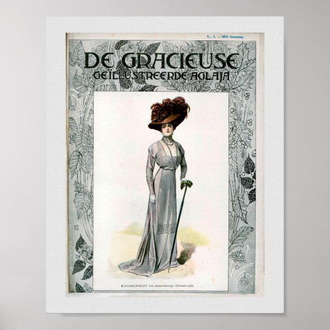 Vintage Fashion Illustration Elite Lady  Poster (Front)