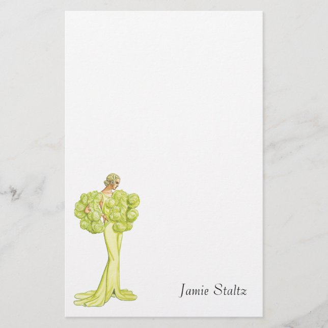 Vintage Fashion Illustration Great Gatsby Stationery (Front)