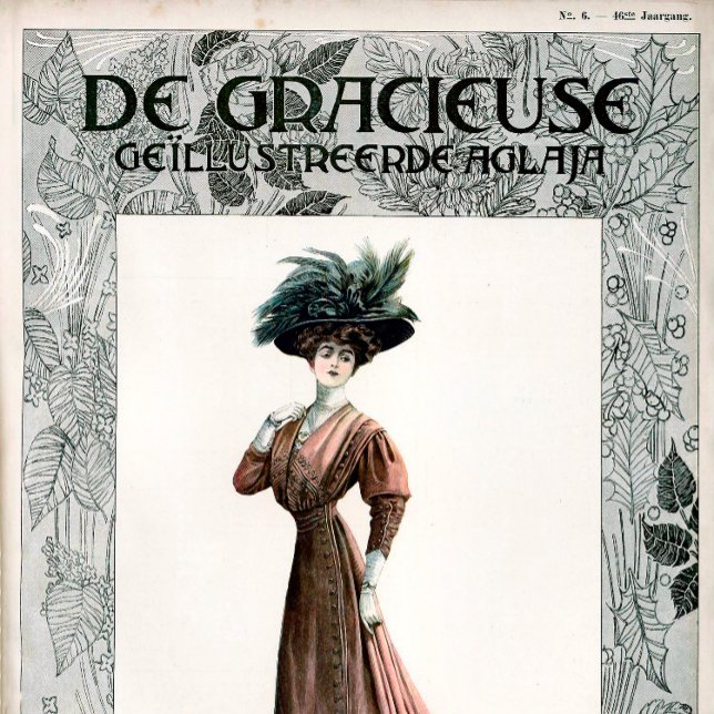 Vintage Fashion Illustration Lady Feather Hat Poster (Creator Uploaded)