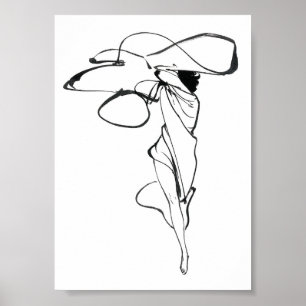 Vintage Fashion Illustration Minimalist Poster
