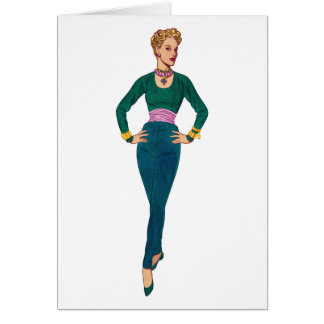Vintage Fashion Image Blank Card