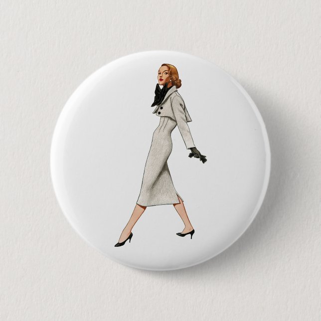Vintage Fashion Image Button (Front)