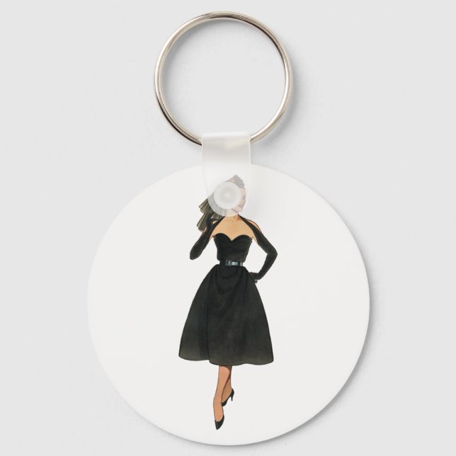 Vintage Fashion Image Keychain (Front)