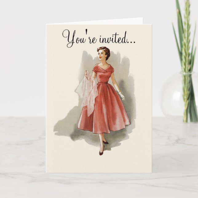 Vintage fashion invitation card (Front)