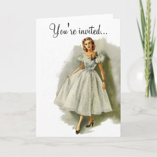 Vintage fashion invitation card