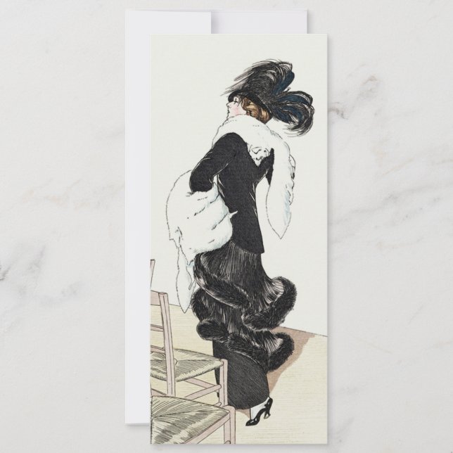 Vintage Fashion Lady, Haute Couture Birthday Party Invitation (Front)