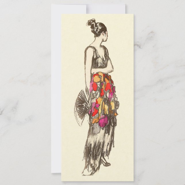 Vintage Fashion Lady, Spring Dress Birthday Party Invitation (Front)
