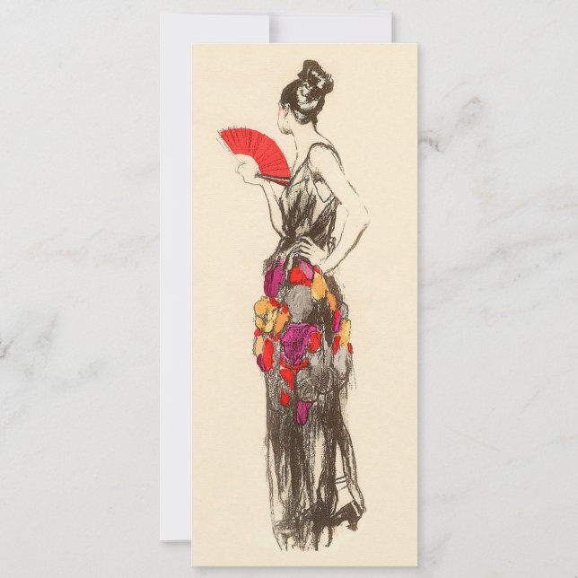 Vintage Fashion Lady, Spring Dress Birthday Party Invitation (Front)