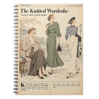 Vintage Fashion Magazine Pages, Antique Style Notebook