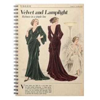 Vintage Fashion Magazine Pages, Antique Style Notebook