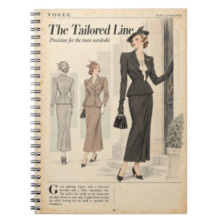 Vintage Fashion Magazine Pages, Antique Style Notebook