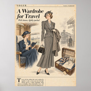 Vintage Fashion magazines Pages, Retro Fashion Poster