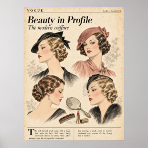 Vintage Fashion magazines Pages, Retro Fashion Poster