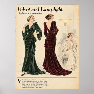 Vintage Fashion magazines Pages, Retro Fashion Poster
