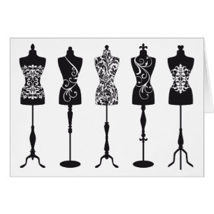 Vintage fashion mannequins silhouettes