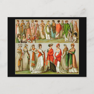 Vintage Fashion, Regency Shawls, 1888 Postcard