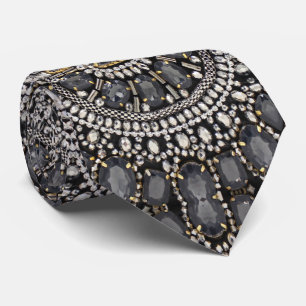 vintage fashion steampunk gothic silver black  tie