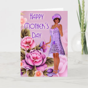 Vintage Fashionable Flapper Girl Mother's Day Card